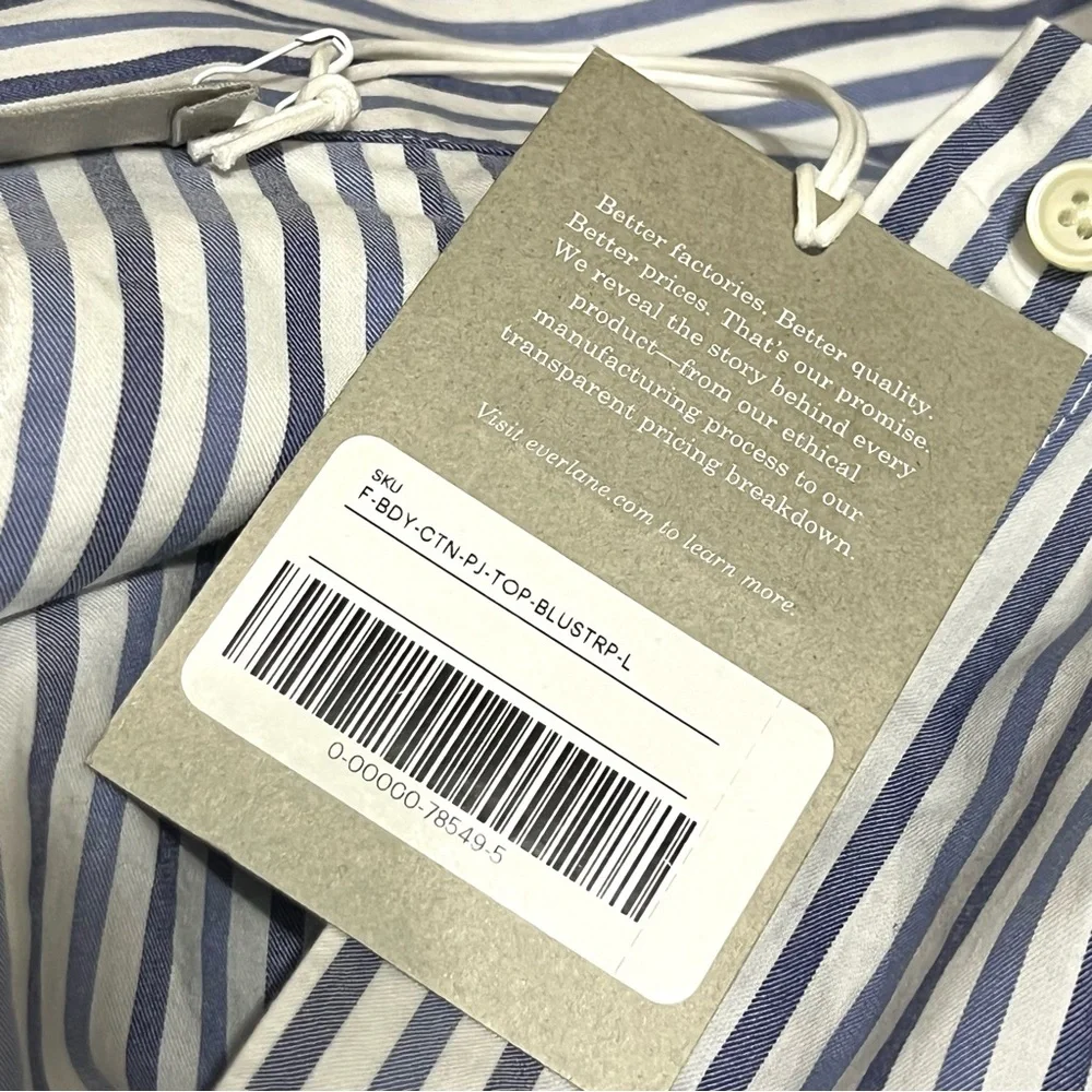 Everlane Boxy Striped Button Front Shirt Size Large New - Picture 10 of 12